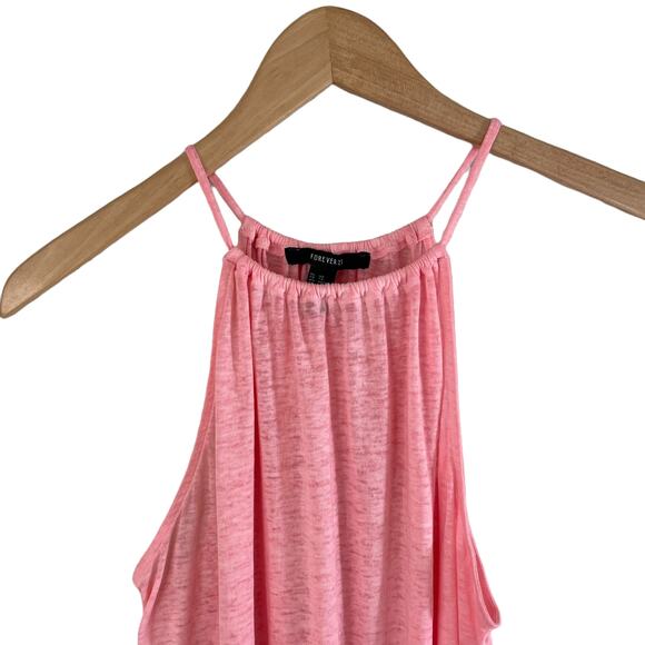 FOREVER 21 Women's Burn Out Halter Tank Top Pink XS Coquette Summer Fairy Ballet - Picture 4 of 9